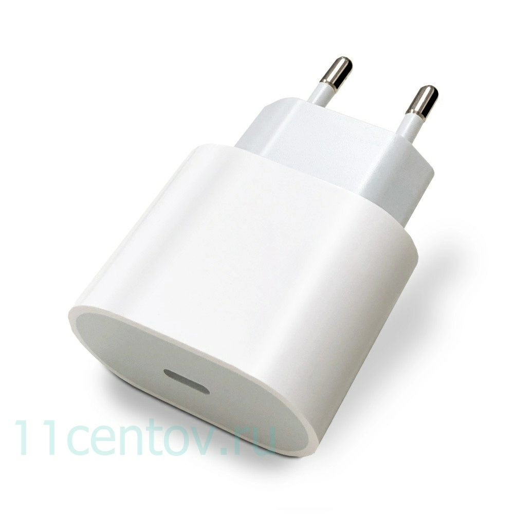 Картинка Сетевое зарядное устройство Apple 20W, USB Type-C, Белый MHJE3ZM/A от интернет-магазина электроники «11 Центов»