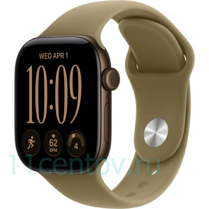 Картинка Apple Watch Series 12 GPS 46mm Dark Bronze Aluminum Case with Olive Sport Band S/M от интернет-магазина электроники «11 Центов»