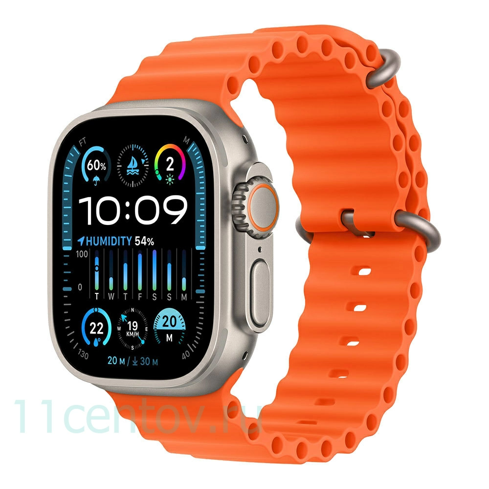 Картинка Apple Watch Ultra 2 with Orange Ocean Band от интернет-магазина электроники «11 Центов»