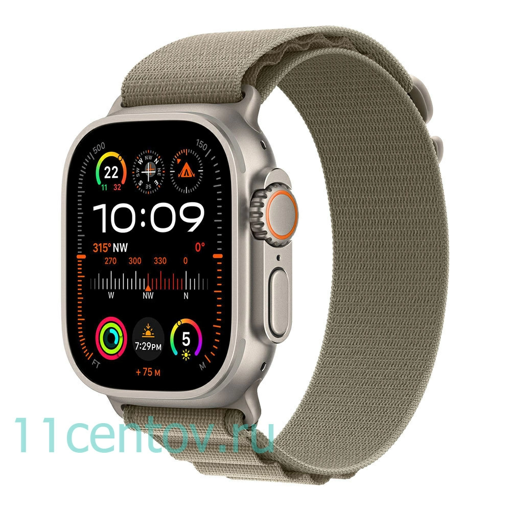 Картинка Apple Watch Ultra 2 with Olive Alpine Loop L от интернет-магазина электроники «11 Центов»