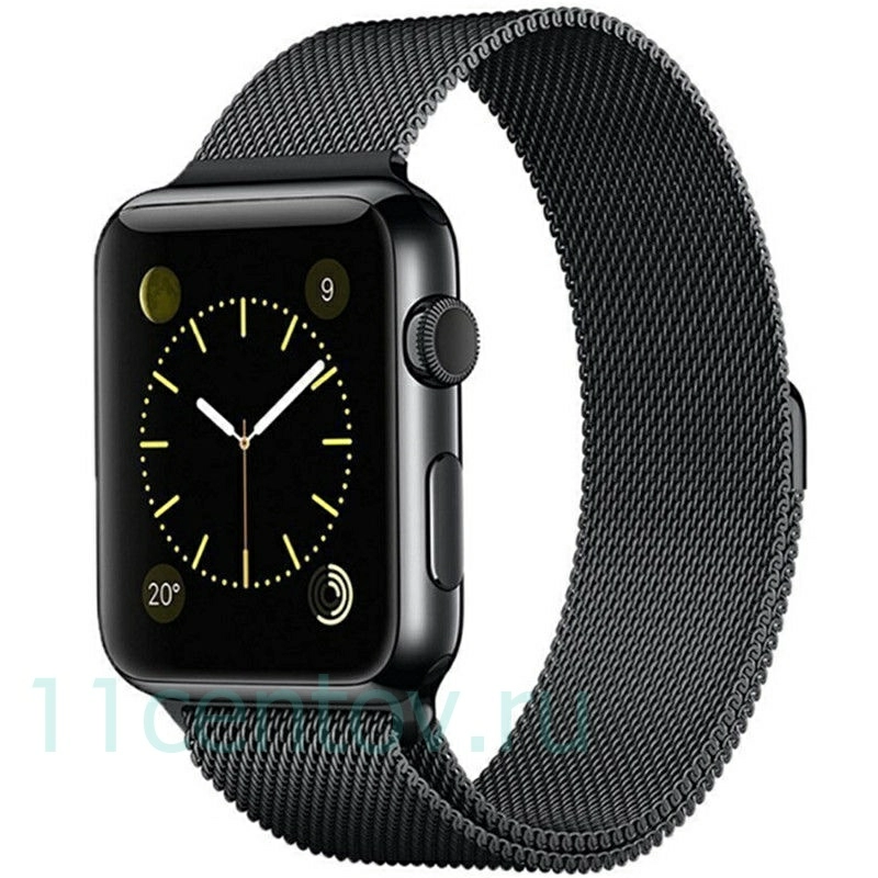 Картинка Ремешок Milanese Loop для Apple Watch 42/44mm черный от интернет-магазина электроники «11 Центов»