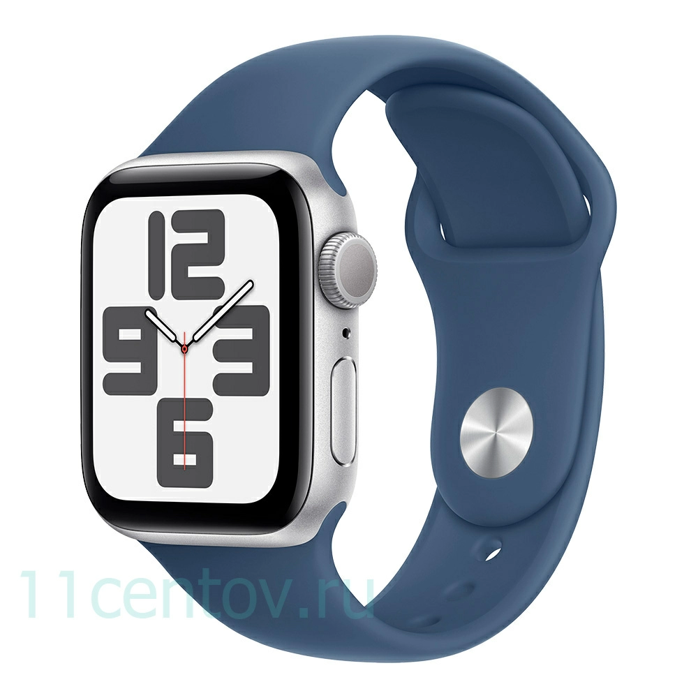 Картинка Apple Watch SE 2024 GPS 40mm Silver Aluminum Case with Denim Sport Band S/M от интернет-магазина электроники «11 Центов»