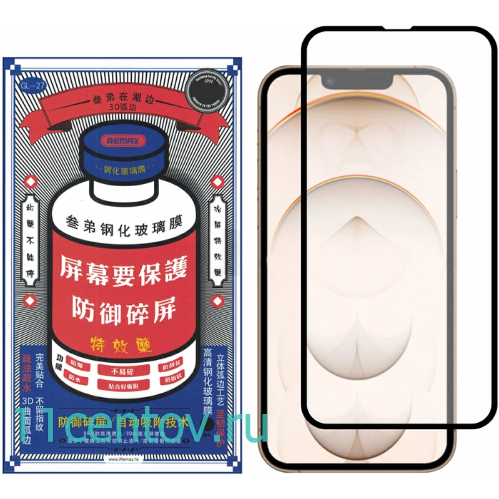 Картинка Защитное стекло Remax 3D для iPhone 16 Plus от интернет-магазина электроники «11 Центов»