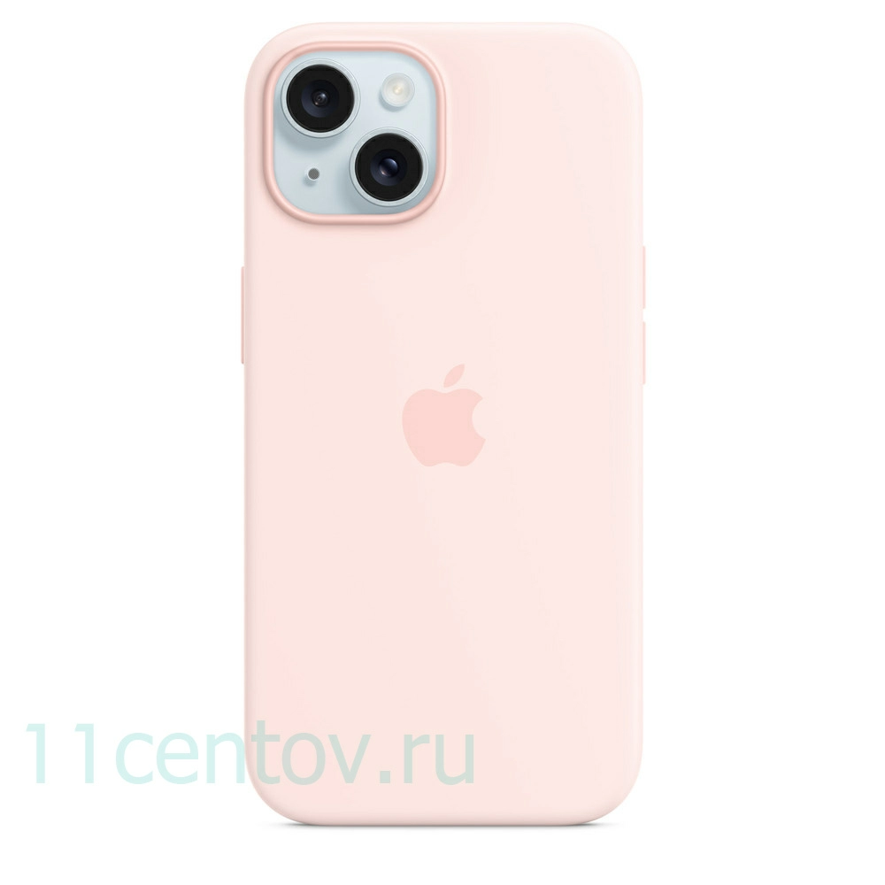 Картинка Силиконовый чехол для iPhone 15 Plus Светло-розовый от интернет-магазина электроники «11 Центов»