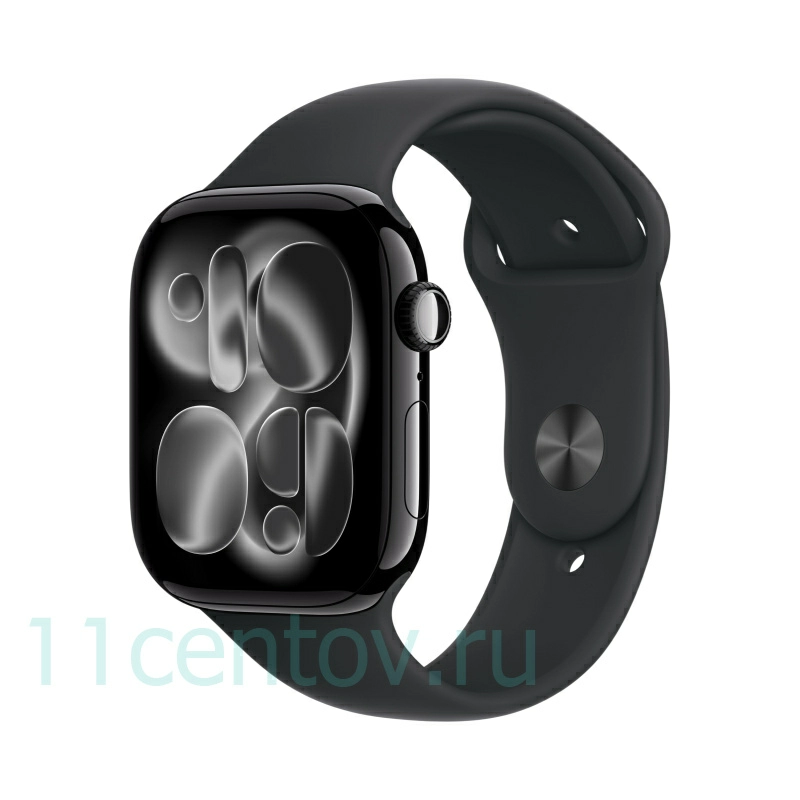 Картинка Apple Watch Series 11 GPS 42mm Jet Black Aluminum Case with Black Sport Band S/M от интернет-магазина электроники «11 Центов»